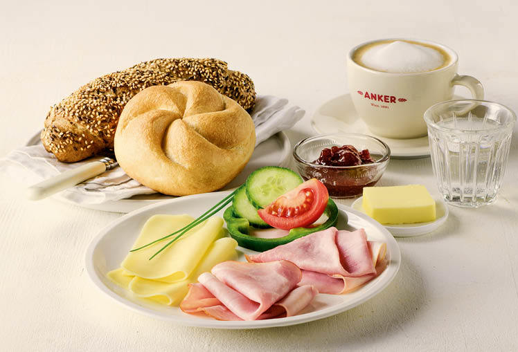 Anker Frühstück mit Beinschinken und Käse
