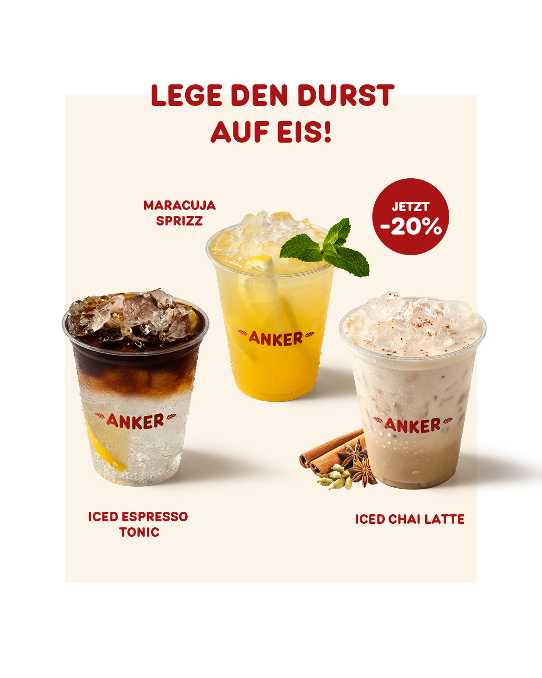 Leg den Durst auf Eis!